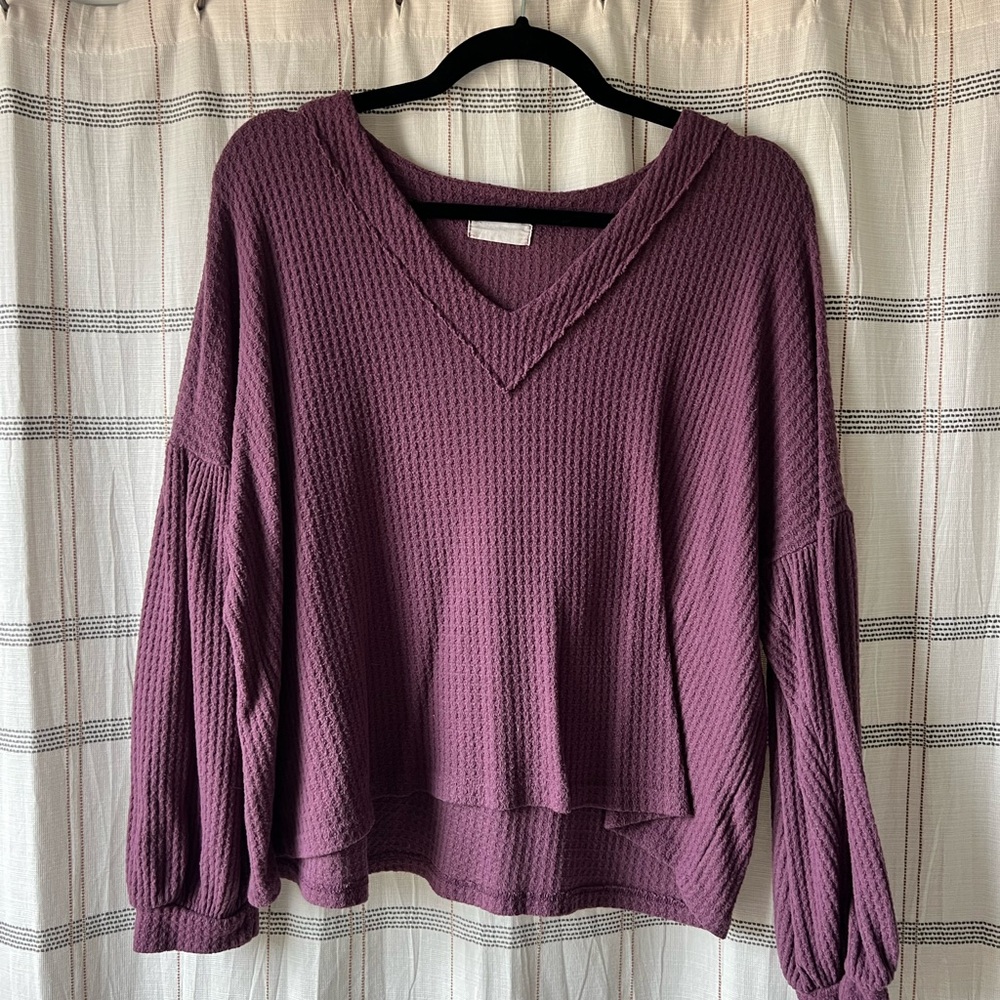 Altar’d State Women's Purple V-Neck Sweater, M